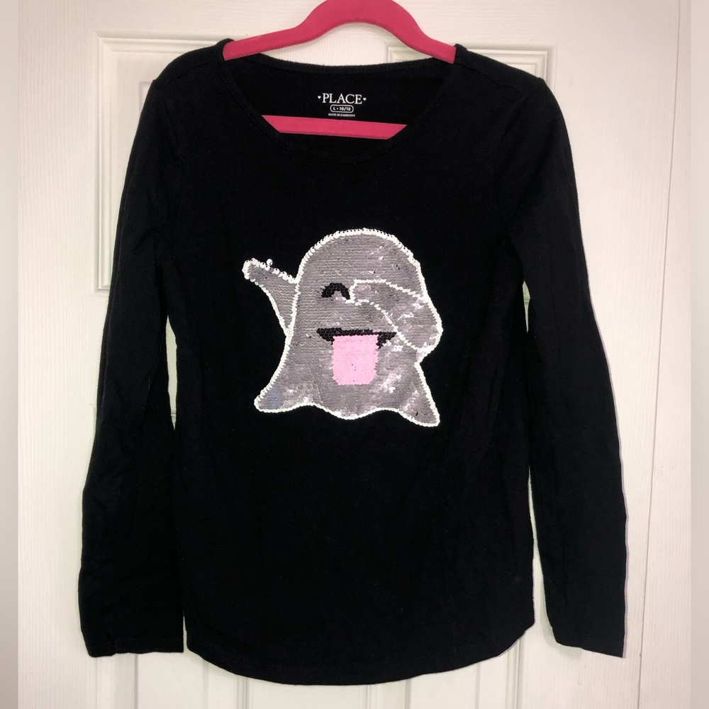 Children’s place‎ flippable ghost Halloween long sleeve shirt 10/12